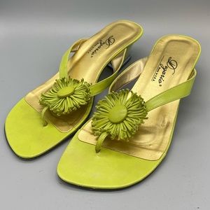 Lime Green Sandal with Lucite Heel 10N